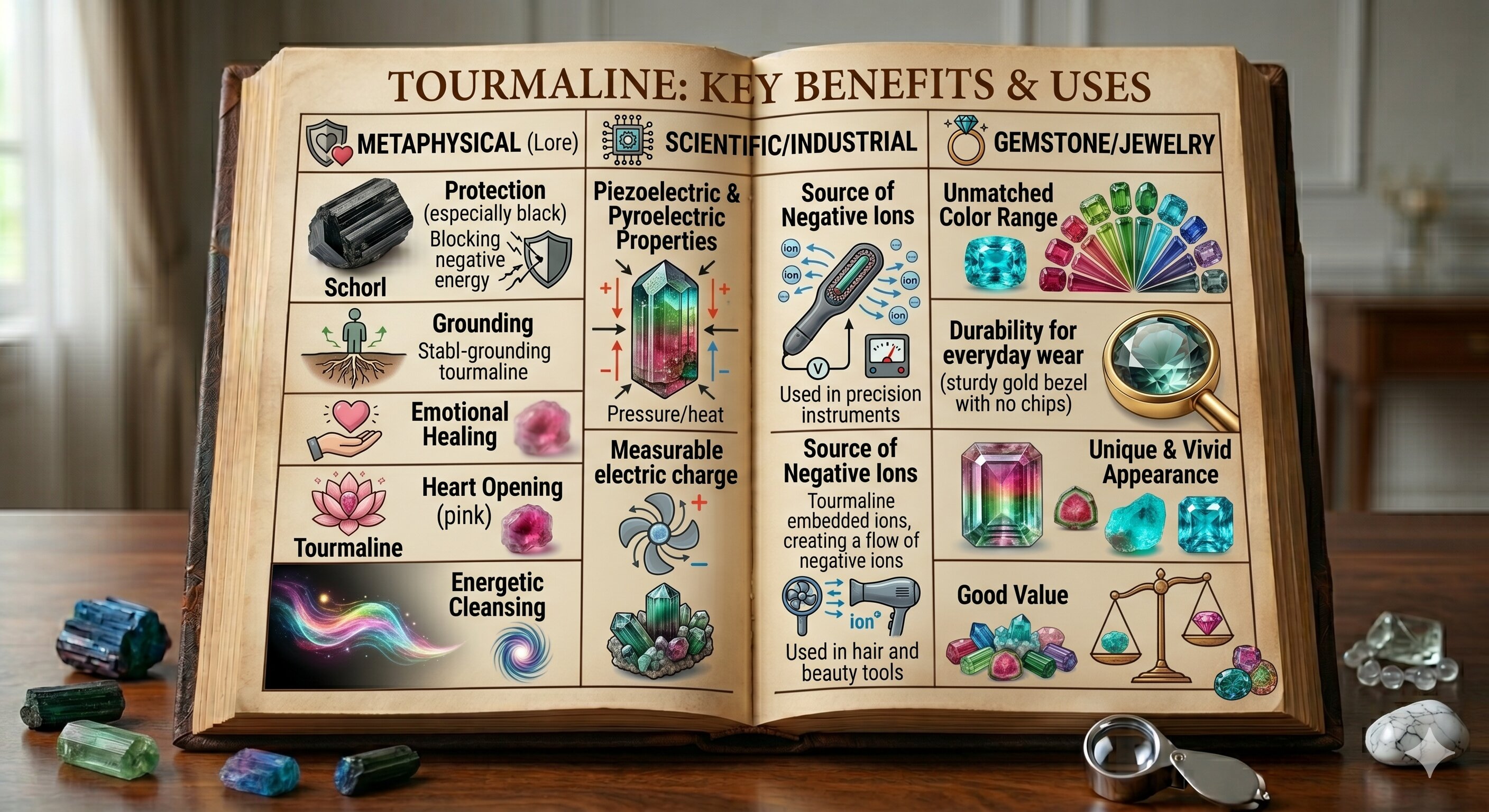 Tourmaline key benefits uses
